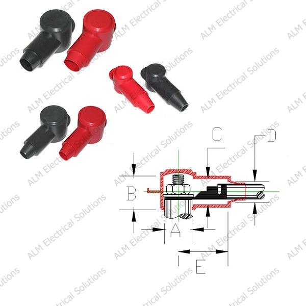 (image for) Red 7.62mm VTE Terminal Insulators With Post Height 20.3mm